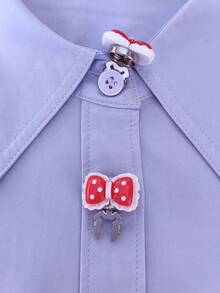 1PC/2PCS 3D Cute Cartoon Pattern Button Covers, Shirts Button Cover Clip On Button Covers Fashion Crystal Cufflinks Cover - Red - View 2