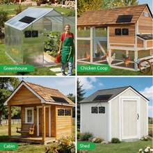 10W Portable Solar Panel With Dual Cooling Fans, Low Noise Solar Fan, Solar Exhaust Fan, Solar Ventilation Air Circulation Outdoor Set, Suitable For RV Travel, Camping, Pet Room, Window, Greenhouse, Shed - Black - View 12