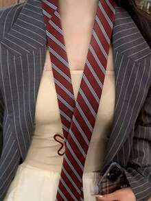 1pc Vintage Striped Tie Y2K Belt Women's Punk New High-End Versatile Jeans Waist Rope Accessory - Multicolor - View 3
