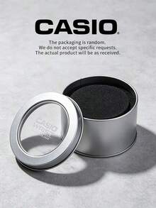 Casio 手錶鐵盒，原裝圓形金屬手錶收納盒，附海綿內襯的手錶禮品包裝盒，隨機款式 - 銀色 - 查看 2