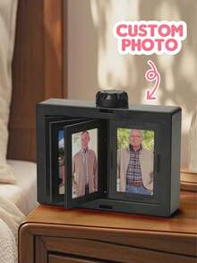 Marco de fotos de escritorio personalizado con foto, pantalla de desplazamiento, decoración de fotos, adorno de escritorio con imagen personalizada, adecuado para el hogar y la oficina, caja de recuerdos de fotos giratoria, regalo de aniversario, Día de San Valentín, cumpleaños, graduación, soporte decorativo para exhibición de fotos - Multicolor - Ver 7