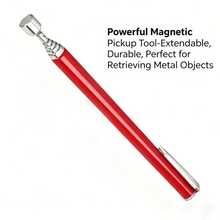 3-In-1 Heavy Duty Extendable Magnetic Pickup Tool, Flexible Magnetic Sweeper, Suitable For Hard-To-Reach Areas, Battery-Free, Ideal For Car And Construction Repair, Metallic Finish Surface, Durable And Sturdy - Red - View 7