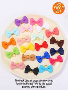 10/20/40pcs Random Color Pet Ribbed Elastic Hair Ties Cute Hair Accessories Suitable For Daily Pet Use - Multicolor - View 6