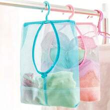 1/2pcs Hanging Mesh Storage Bag, Multifunctional Clothes Clip Organizer, Kitchen Bathroom Multifunctional Hanging Storage Bag, Drying And Storage Supplies, Drawer Wardrobe Organizer, Closet Storage Bag, Quilted Bag, Underbed Storage Box - Multicolor - View 2