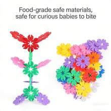 110pcs/210pcs Colorful Leaf & Snowflake Building Block Toy Set, Plug-In Toy Set With Diagrams, Durable, Develops Children's Spatial Imagination, Hands-On Construction Skills And Color Recognition, Perfect Choice For Birthday Gifts, Party Gifts, Holiday Gifts, Children's Day Gifts - Multicolor - View 4