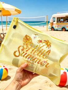 Túi đựng đồ chống nước dung tích lớn, túi đựng mỹ phẩm in kim tuyến "Hello Summer", chủ đề bãi biển, túi đựng mỹ phẩm trong suốt dung tích lớn, nhẹ, lưu trữ mùa xuân/hè, bền, hoàn hảo cho bơi lội, bãi biển, lặn và kỳ nghỉ hè, học sinh quay lại trường, túi đựng đồ chống nắng nhẹ, phù hợp cho bạn bè, gia đình, bạn gái và bạn cùng lớp. Quà tặng sinh nhật, ngày lễ, tiệc, đám cưới (phù dâu), Ngày của Mẹ, Ngày Nhà giáo và quà lưu niệm hoàn hảo - Nhiều màu - Xem 9