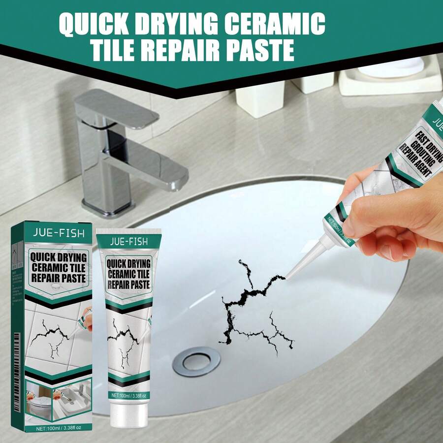 1 Set Fast-Drying Tile Adhesive, Tile Repair Paste, Bathtub, Marble, Furniture, Toilet Crack Repair (100ml) - A Set Of Toilet Crack Repair Paste 100ml - View 1