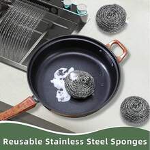 18/6/1pc Steel Wool Scouring Pads, Multi-Purpose Cleaning For Dishes, Pots, Ovens, Grills, Stainless Steel Sinks, Grinding Tools, Steel Brush, Essential For Home Cleaning, Outdoor/BBQ Cleaning - 1pc - View 2