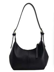Minimalist Style Large Capacity Crossbody Bag/Handbag, Hobo Bag Minimalist Design, Solid Color, Lightweight, Portable - Suitable For Women, Beginners And White-Collar Professionals, Applicable For Girls, Women, Commuting, Shopping, Business Casual Style Women's Bag, Very Suitable For Office, Business Occasions And Work Use - Black - View 2