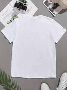 Maglietta Uomo 180g Cotone 100%, Collo Tondo Traspirante, Stampa Cartoon Bici, T-Shirt Manica Corta Assorbente Umidità Per Primavera Ed Estate - White - View 2