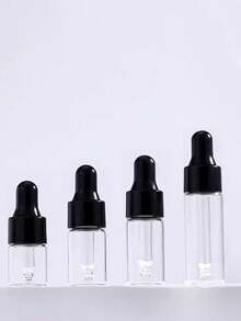 4/6/10/20/30/50入 透明玻璃精油滴管瓶 迷你1ml/2ml/3ml 香水滴瓶 化妝品試用小瓶 金色瓶蓋附白色乳膠 - 彩色 - 查看 8
