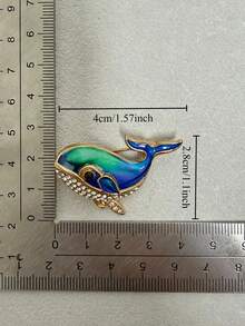 Luxury Whale Design Brooch Fashion Jewelry Accessories Unisex Gift For Wedding Holiday And Party - Blue - View 4