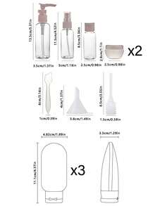 1/11pcs Travel Refillable Bottle Set With Funnel And Spatula, Macaron Color. Leak-Proof And Space-Saving, Easy To Fill. Ideal For Business Trips, Camping And Vacations, Perfect For Office Workers And Students. - Multicolor - View 9