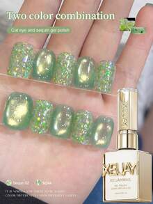 XEIJAYI 雙色 15ML 綠色甜美糖果閃粉美甲凝膠組，半永久浸泡式 UV LED 美甲沙龍 DIY 美甲凝膠，春季/夏季 - 彩色 - 查看 6