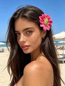 1pc Fashionable And Sweet Floral Hair Clip, Elegant, Classic, Versatile, Suitable For Daily Wear, Outings, Vacations, Playful Activities; La,Clips For Hair - Multicolor - View 1