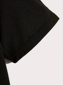 Camiseta para Niños, Camiseta con Estampado de Baloncesto de Dibujos Animados, Cuello Redondo, Manga Corta, Ropa Casual Cómoda para Niños para el Verano - Negro - Ver 4