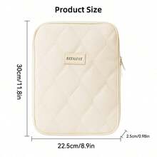DANYCASE 11 Inch Tablet Sleeve Protective Padded Carrying Case Compatible With IPad 10th Gen 11th Gen 10.9 Pro 11 7th Gen 8th Gen 9th Gen 10.2 Smooth Zipper - Beige - View 10