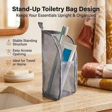 Upright Toiletry Bag, Portable Lightweight Travel Toiletry Bag, EVA Travel Toothbrush Storage Bag, Foldable Waterproof Transparent Hanging Travel Toiletry Bag/Cosmetic Storage Bag - Multicolor - View 3