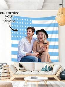 1 pieza Tapiz personalizable y personalizado, imagen personalizada, decoración del hogar de moda, regalo unisex, adecuado para el Día de la Madre, ceremonia de graduación y otras ocasiones, multifuncional, altamente decorativo - Multicolor - Ver 2