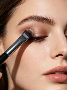 1pc Angled Concealer Brush, Precise Concealing / Eye Blending 2-In-1 Makeup Brush, Beginner-Friendly Beauty Tool - Multicolor - View 4