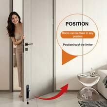 1pc Black Heavy Duty Invisible Door Stopper - Foot Pedal Spring Mechanism | Zinc Alloy Construction | Easy To Position And Install | Suitable For Living Room, Bedroom, Office, Apartment And Hotel | Wall Protection | Stylish Design | Durable - Large Black - View 5