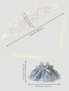Cute Floral Lace Camisole Dress With Bow, DIY Doll Clothing Accessory, Suitable For Cry Baby Dolls - Baby Blue - View 3