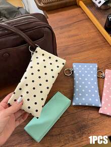 Portable Polka Dot Auto-Closing Glasses Case With Cloth Bag And Clip Hanging Storage Bag, Fashion Protective Glasses/Glasses Pouch, Auto-Closing Storage Box (1pc) - Multicolor - View 2