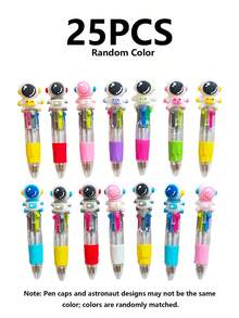 25pcs/10pcs/1 pièce Stylos à bille de fête astronaute, stylos à bille multicolores 4-en-1 pièce 0,5mm thème spatial, convenant aux employés de bureau, aux passionnés d'espace, aux cadeaux de rentrée scolaire, aux garnitures de sacs cadeaux, aux faveurs de fête astronaute, aux cadeaux d'anniversaire - Voir 9