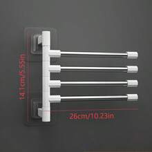 1pc Rotating Bathroom Towel Rack, Drill-Free Stainless Steel Sink Rotating Wall-Mounted Towel Holder, Kitchen Dishcloth Towel Rack - Multicolor - View 16