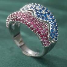 An Exquisite And Luxurious Women's Ring, A Fashionable Jewelry Accessory, Suitable For Wearing On Various Occasions, And A Perfect Gift For Any Holiday. - Silver - View 6