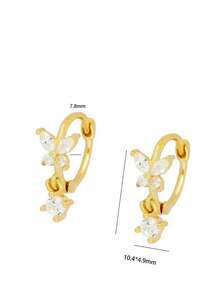 1 Pair S25 Pure Silver Women's Ins Style Luxury Butterfly Stud Earrings, Delicate And Exquisite For Daily Wear, Subtle And Not Exaggerated, Gentle And Minimalist, Suitable For Various Styles, Students And Office Workers - Butterfly - View 10