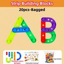 20/68/208PCS Children's Versatile Strip Block Toy Set, Multi-Color Multi-Shape DIY Plug-In Toy, Baby Educational Enlightenment Early Learning Toy, Kindergarten 3D Spatial Thinking Toy For Boys And Girls, Building Strip Block Assembly Toy, Hands-On Brain-Boosting Logic Thinking STEM Training Toy, Birthday Gift Holiday Gift With Storage Bag - Multicolor - View 14