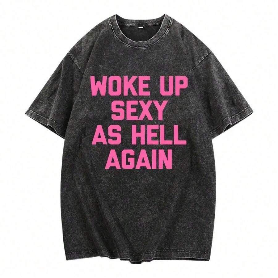 Camiseta unisex 100% algodón lavado vintage, estampado anime estilo Y2K, diseño moderno de moda, tacto suave y confortable, corte holgado, ideal para uso diario y excelente opción de regalo. - Negro - Ver 1