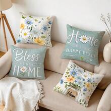 4pcs/1pc Butterfly Floral Pattern Pillow Covers Without Inserts, Single-Sided Printed Pillow Covers, Suitable For Living Room Bedroom Home Decor, All Season Pillow Covers - Multicolor - View 10
