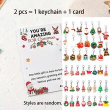 2pcs/Set 20pcs/10sets Juego de Llaveros de Resina Navideños Lindos con Tarjeta de Felicitación de Abrazo Navideño, Adecuado para Decoración, Regalo de Navidad, Regalo de Año Nuevo, Regalo de Fiesta, Regalo Navideño Familiar, Regalo de Fiesta Navideña, Accesorio Estacional, Regalo de Vacaciones, Diseño de Vacaciones, Encanto Juguetón, Material Duradero, Accesorio Ligero, Llavero Decorativo, Diseño de Pan de Jengibre, Regalo para Dar, Fiesta - Multicolor - Ver 12