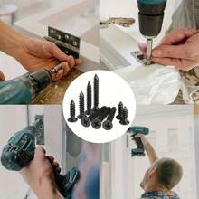 560piece Black Self-Tapping Screw Set In Various Sizes And Styles - For Wood Repair And Appliance Assembly, Includes Convenient Storage Box - Black - View 7