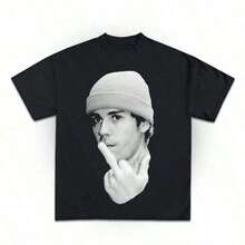 2026 playeras de hombreJustin Biebers JUSTIN Profile Slim Fit T-Shirt Small Blacksummer Outfits For Womencamisetas Para Hombre - Burdeos - Ver 1