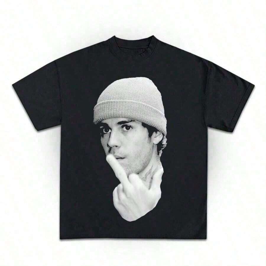 2026 playeras de hombreJustin Biebers JUSTIN Profile Slim Fit T-Shirt Small Blacksummer Outfits For Womencamisetas Para Hombre - Burdeos - Ver 1
