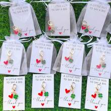 60pcs Keychain Set - Gold Water Drop Heart, Four-Leaf Clover Charms, Bag And Car Key Accessories, Business Gift Pack (20 Keychains + 20 Cards + 20 Sandbags) Suitable For Birthday, Valentine's Day, St. Patrick's Day, Thanksgiving Gifts - View 8