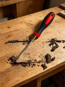 1 pieza Gancho de deshierbe de metal resistente con dientes y cubierta protectora, herramienta de jardinería para eliminar eficazmente malezas, piedras y musgo. Herramienta de construcción duradera adecuada para el mantenimiento del césped, la limpieza de grietas en el pavimento y los espacios entre azulejos. Robusta y duradera - Versión actualizada - Ver 5