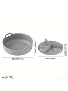 3-Compartment Silicone Air Fryer Liner, Reusable Non-Stick Divided Liner, High Temperature Resistant Air Fryer Accessory, Cook Multiple Foods Simultaneously Without Flavor Mixing - View 3