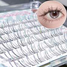 MIXIAOHE Self-Sticky Starry Glitter Cluster Lashes, 36 & 48 Clusters Korean Fox Eye Style, Natural Camera-Ready Look For Daily Cosplay Anime Styling - C - View 7