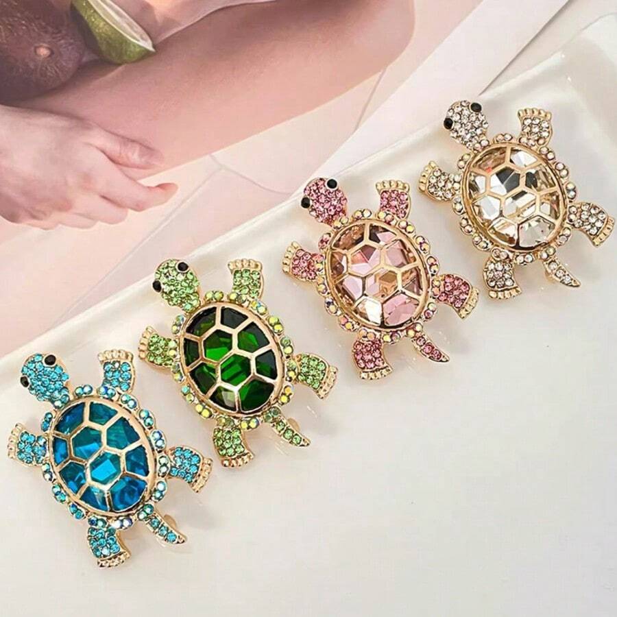 Creative Fashion Turtle Brooch Niche Design Animal Brooch Corsage Pin Exaggerated Suit Coat Sweater Clothing Chest Decoration - Turtle Brooch - View 1