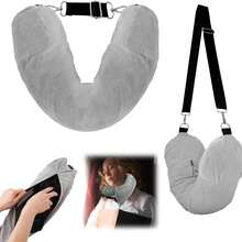 Unfilled Soft Plush Travel Pillow, Multiple Colors Available, Can Be Used As Storage Travel Pillow, Suitable For Travel, Soft Plush Filled Travel Pillow, Travel Essential, U-Shaped Neck Pillow, Suitable For Car And Airplane, Unfilled, Storage And Organization, Holiday Accessory, Luggage Bag - Multicolor - View 12