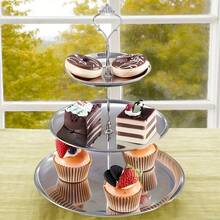 3件/4件金色不鏽鋼多層杯子蛋糕架(含2/3個托盤+1個支架),奢華珠寶香水展示架,適合日常使用,可存放項鍊、手錶,優雅高端,可存放甜點與水果,廣泛用於茶會與生日派對裝飾,亦適用於杯子蛋糕、甜甜圈、水果及廚房用品 - 彩色 - 查看 12