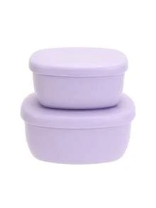 2pcs Personalized Custom Name & Pattern Silicone Lunch Box With Leak-Proof Lid, Portable Food Container, Children's Daily Meal Utensils - Multicolor - View 16