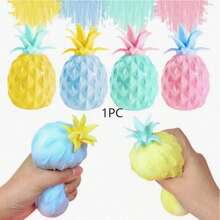 1pc Dragonfruit Squeeze Toy, Pineapple/Mango/Tofu/Cheese Shaped Stress Relief Squeezy Toy, Realistic Design For Teens & Adults, Emotion Regulation Fidget Toy, Desk Decor, Great Gift For Birthday/Holiday - Multicolor - View 14