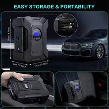 SUITU Pompa Pengisi Angin Ban Portabel 12V 120W dengan Pengukur Tekanan dan Lampu Darurat LED, Kompresor Udara Mobil Mini, Pompa Ban Otomotif Genggam, Aksesoris Mobil - Model kabel tanpa baterai - View 6