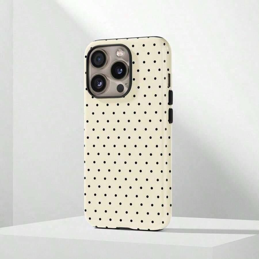 Una elegante funda para teléfono que no incluye cordón ni soporte. Funda para teléfono VESPOP con diseño de lunares rosados, base rosa y lunares rojos, estilo Y2K lindo.Compatible con los modelos 17, 16, 15, 14, 13, 12, 11 Pro Plus. Regalo de primavera. - Amarillo claro - Ver 1