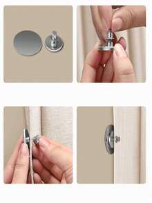 1pc Magnetic Foldable Door Curtain, Thickened Fabric Room Divider, Waterproof Hooks And Ties, Machine Washable, Suitable For Room Partition, Minimalist Style, Easy To Clean And Install Divider/Blackout Curtain (Single Curtain, Rod Not Included) - 1PC - View 6